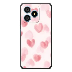 Чехол с розовым рисунком для Blackview Wave 9C (Розовые сердечки)