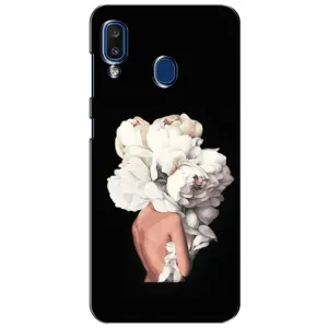 Чехлы (ART) Цветы на Samsung Galaxy a20 2019 (A205F) (VPrint) (Белые цветы)