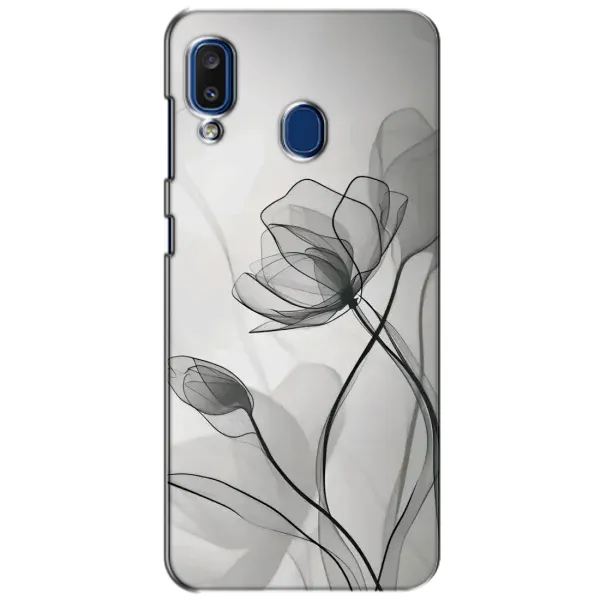 Чехол с принтом «Черные цветы» для Samsung Galaxy a20 2019 (A205F)