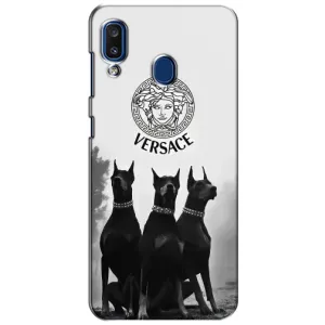Чехлы VERSACE для Самсунг А20 (2019) (PREMIUMPrint) (Доберман Версаче)