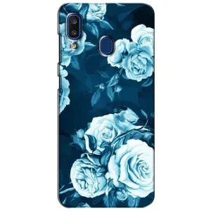 Чехлы (ART) Цветы на Samsung Galaxy a20 2019 (A205F) (VPrint) (Голубые Бутоны)