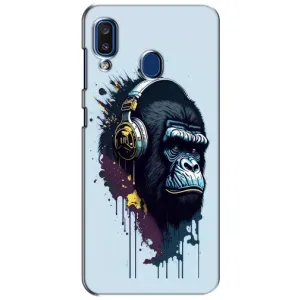 Чохол з Мавпами Samsung Galaxy a20 2019 (A205F) - (AlphaPrint) (Горила в навушниках)