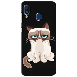 Чехол с принтом для Samsung Galaxy a20 2019 (A205F) (AlphaPrint) Модные коты (Грустный кот)