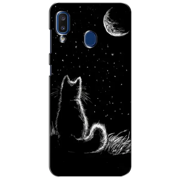Чохол з принтом «Котик і місяць» для Samsung Galaxy a20 2019 (A205F)
