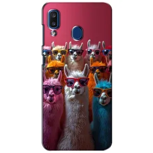Чехол с принтом «Ламы в очках» для Samsung Galaxy a20 2019 (A205F)