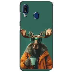 Чехол с принтом «Лось с кофе» для Samsung Galaxy a20 2019 (A205F)