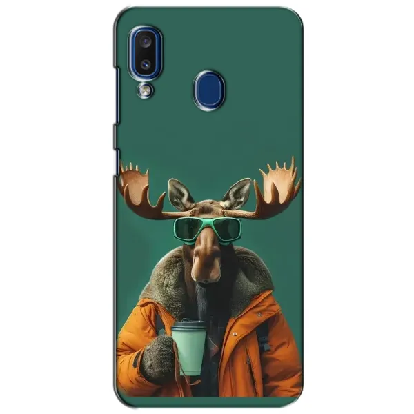 Чехол с принтом «Лось с кофе» для Samsung Galaxy a20 2019 (A205F) Чехол с принтом «Лось с кофе» для Samsung Galaxy a20 2019 (A205F)