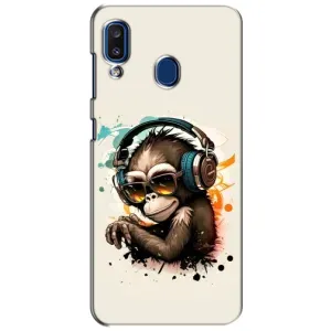 Чохол з Мавпами Samsung Galaxy a20 2019 (A205F) - (AlphaPrint) (Макака в навушниках)