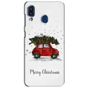 Різдвяні, Святкові Чохли для Samsung Galaxy A20 2019 (А205F) (Авто з ялинкою)