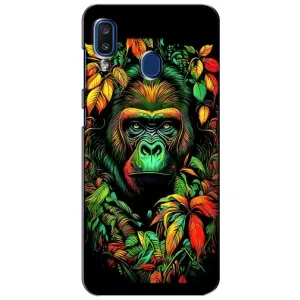 Чохол з Мавпами Samsung Galaxy a20 2019 (A205F) - (AlphaPrint) (Мавпа в квітах)