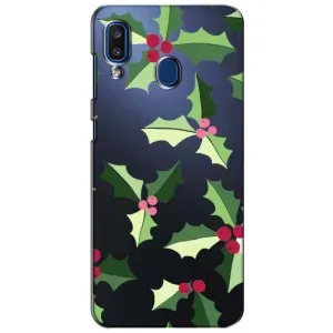 Зимні Чохли для Samsung Galaxy A20 2019 (А205F) - прозорий фон (Різдвяний фон)