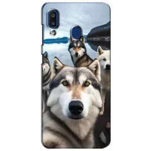 Чехол с Хаски для Samsung Galaxy a20 2019 (A205F) - (AlphaPrint) (Селфи ХАски)