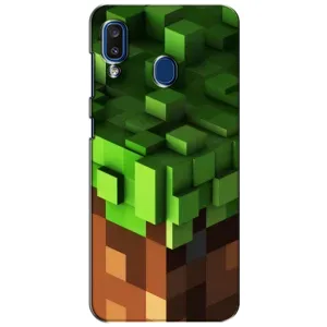 Чехол Майнкрафт на Samsung Galaxy a20 2019 (A205F) (AlphaPrint) Minecraft (текстура Майнкрафт)