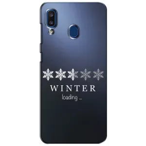 Зимні Чохли для Samsung Galaxy A20 2019 (А205F) - прозорий фон (Winter loading)