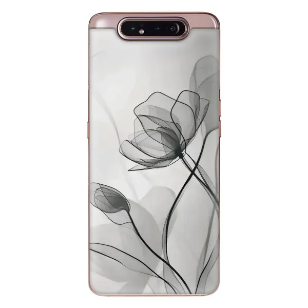 Чохол з принтом «Чорні квіти» для Samsung Galaxy a80 2019 ( A805F )