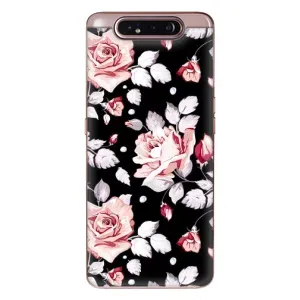 Чохли з квітами для Samsung Galaxy a80 2019 ( A805F ) (VPrint) (Квіти на чорному)