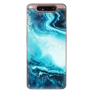 Мраморний чехол на Samsung Galaxy a80 2019 ( A805F ) (VPrint) (Блакитний мрамор)