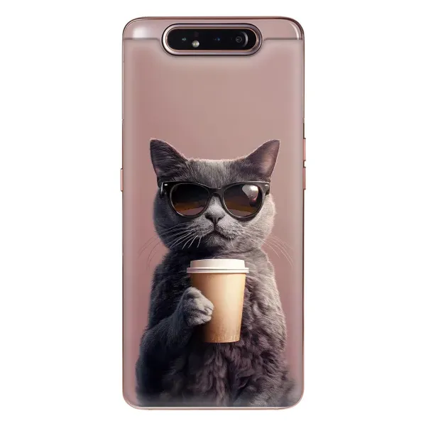 Чохол з принтом «Кіт з кавою» для Samsung Galaxy a80 2019 ( A805F ) Чохол з принтом «Кіт з кавою» для Samsung Galaxy a80 2019 ( A805F )