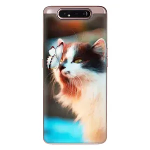 Чохол на Самсунг Галаксі A80 2019 ( A805F ) з Котиками (VPrint) (Котик з метеликом)