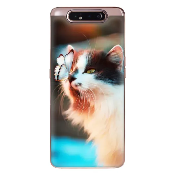 Чехол с принтом «Котик с бабочкой» для Samsung Galaxy a80 2019 ( A805F )