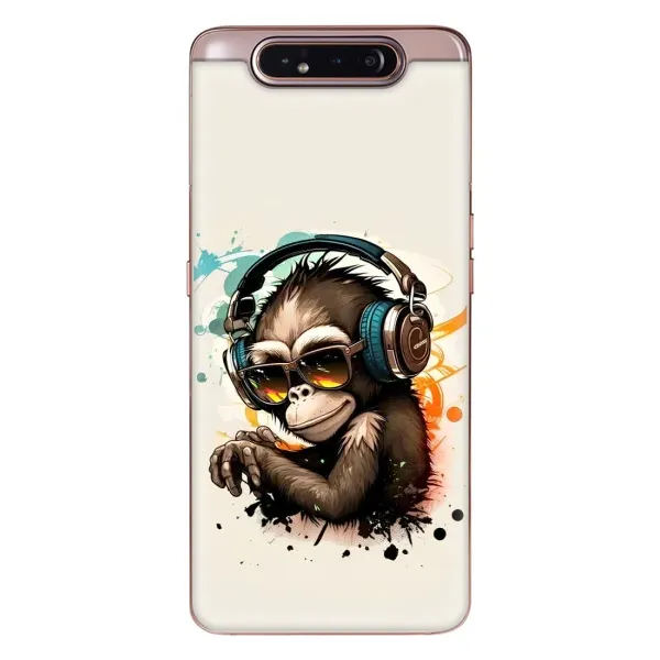 Чохол з принтом «Макака в навушниках» для Samsung Galaxy a80 2019 ( A805F )
