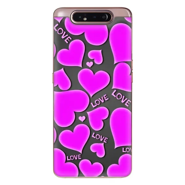 Чохол з принтом «Pink hearts» для Samsung Galaxy a80 2019 ( A805F ) Чохол з принтом «Pink hearts» для Samsung Galaxy a80 2019 ( A805F )