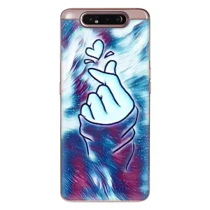 Чохол з принтом для Samsung Galaxy a80 2019 ( A805F ) (AlphaPrint - Знак сердечка) (Радужне серце)