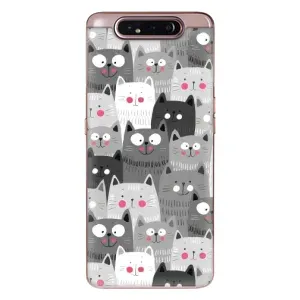 Чохли з Котиками для Samsung Galaxy a80 2019 ( A805F ) (VPrint) (Мальовані котики)