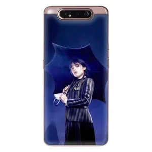 Чехлы Венсдей на Samsung Galaxy a80 2019 ( A805F ) Уэнсдей (AlphaPrint) (Уэнздей с зонтом)