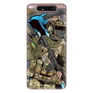 Чехлы с картинкой ЗСУ для Samsung Galaxy a80 2019 ( A805F ) (AlphaPrint) (Воїн ЗСУ)