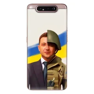 Чохол для Samsung Galaxy a80 2019 ( A805F ) (AlphaPrint - с принтом Зеленського) (Зеленский солдат)