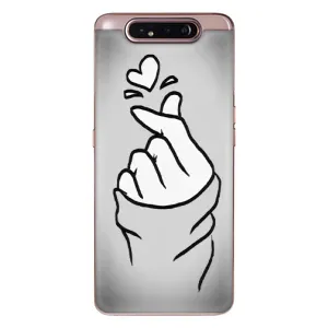 Чохол з принтом для Samsung Galaxy a80 2019 ( A805F ) (AlphaPrint - Знак сердечка) (Значок Love)