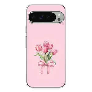 Чехол с розовым рисунком для Google Pixel 10 Pro XL (Букет цветов)