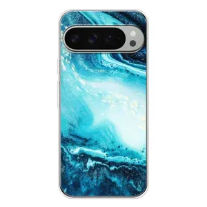 Мраморный чехол на Google Pixel 10 Pro XL (VPrint) (Голубой мрамор)