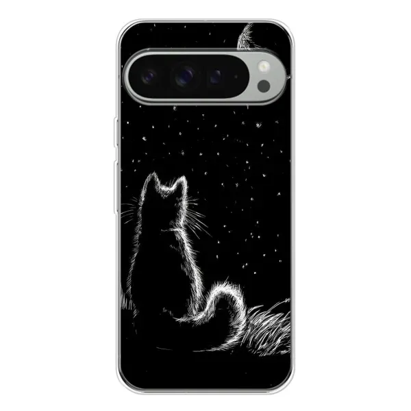 Чохол з принтом «Котик і місяць» для Google Pixel 10 Pro XL