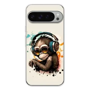 Чехол с Обезьянами Google Pixel 10 Pro XL - (AlphaPrint) (Макака в наушниках)