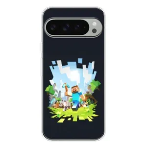 Чехол Майнкрафт на Google Pixel 10 Pro XL (AlphaPrint) Minecraft (персонажи Minecraft)