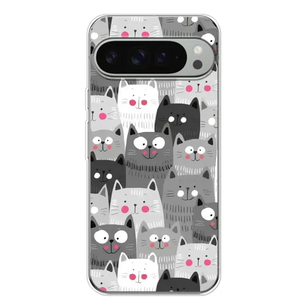Чехол с принтом «Рисованные котики» для Google Pixel 10 Pro XL Чехол с принтом «Рисованные котики» для Google Pixel 10 Pro XL