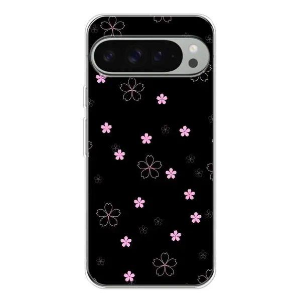 Чехол с принтом «Розовые цветы на черном» для Google Pixel 10 Pro XL