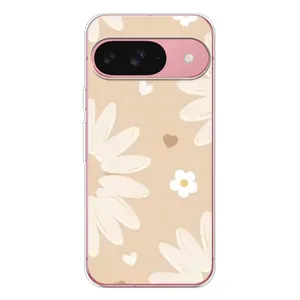 Чохол з квітковим принтом на Піксель 10 Про (Бежеві квіти)