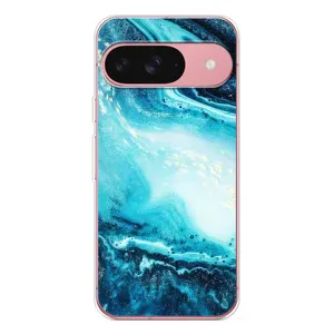 Мраморный чехол на Google Pixel 10 Pro (VPrint) (Голубой мрамор)