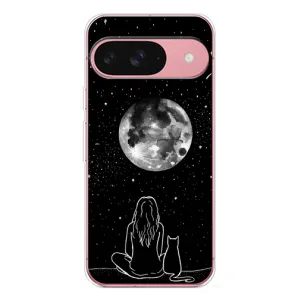 Чехол с рисунком кот на Google Pixel 10 (Девушка с котом)