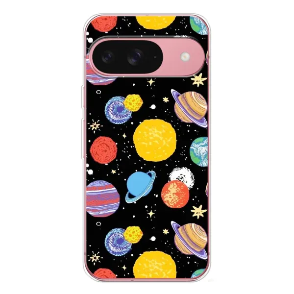 Чохол з принтом «Намальовані планети» для Google Pixel 10