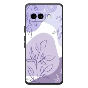 Силконовий чохол з принтом в квітах на Google Pixel 10a (Фіолетове листя абстракція)