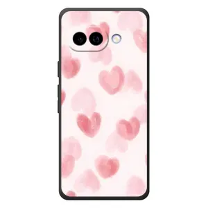 Чехол с розовым рисунком для Google Pixel 10a (Розовые сердечки)