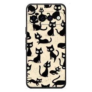Чехол с рисунком кот на Google Pixel 11 Pro XL (Черные коты)