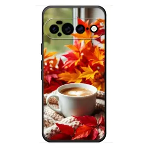 Чехол с уникальным дизайном «Осень с кофе» для Google Pixel 11 Pro XL (Кофе и листья)