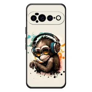 Чехол с Обезьянами Google Pixel 11 Pro XL - (AlphaPrint) (Макака в наушниках)