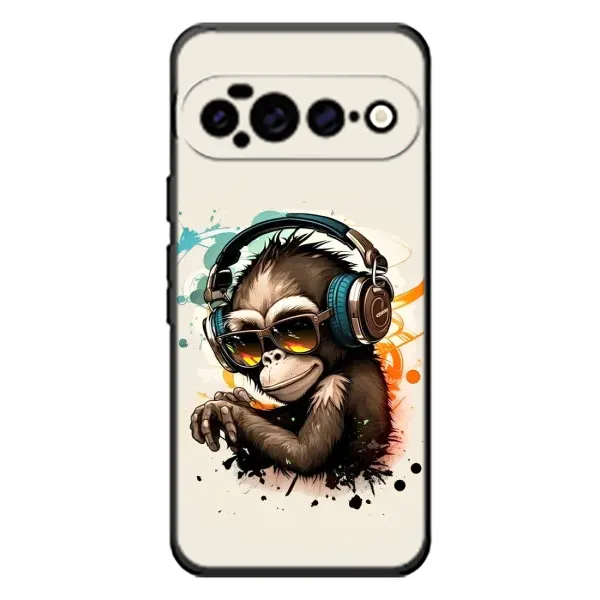 Чехол с принтом «Макака в наушниках» для Google Pixel 11 Pro XL