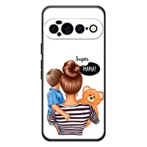 Чехол с печатью для Google Pixel 11 Pro XL - (Мама с ребенком) (AlphaPrint) (Мама с сыном)